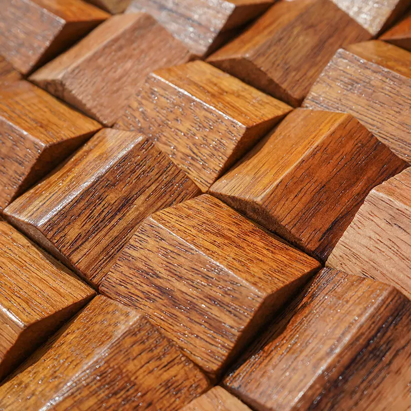 Pannello Mosaico 3D in Legno Massello Premium ✅(30 x 30 cm)