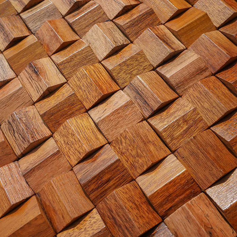 Pannello Mosaico 3D in Legno Massello Premium ✅(30 x 30 cm)