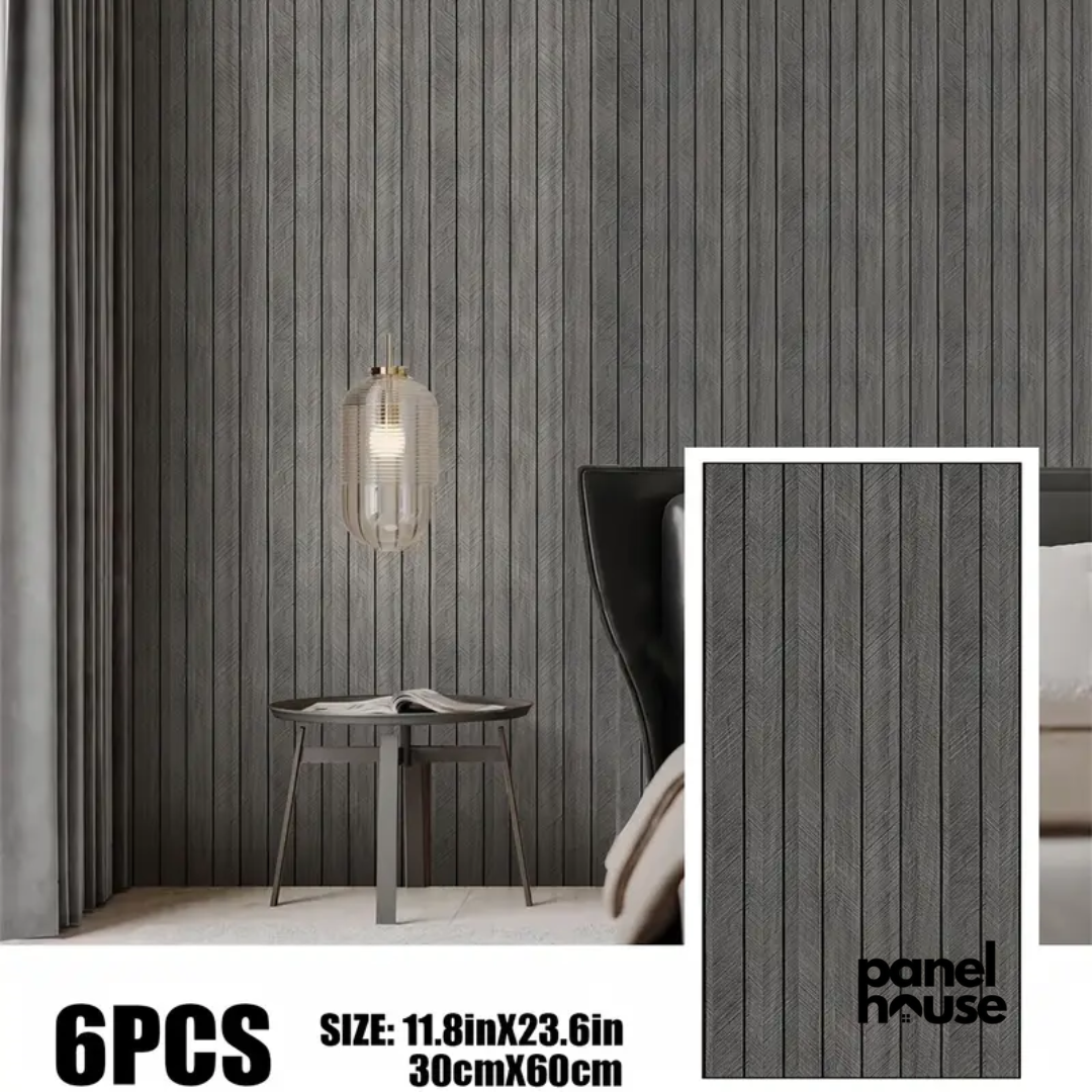 Pannelli da parete 3D a doghe in legno, autoadesivi, rimovibili, impermeabili Acquista 1, ricevi 6 pannelli Premium a soli 7£! (30cm x 60cm)