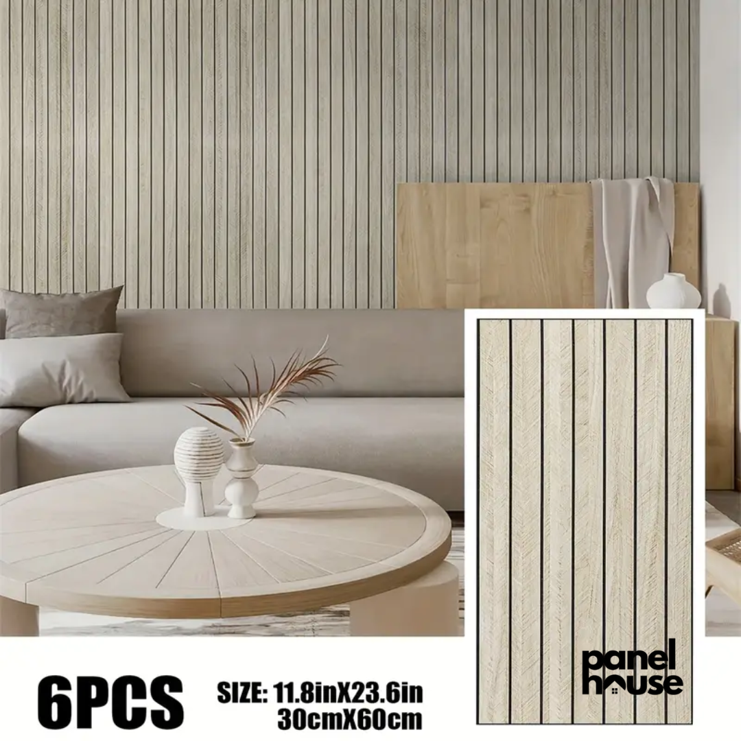 Pannelli da parete 3D a doghe in legno, autoadesivi, rimovibili, impermeabili Acquista 1, ricevi 6 pannelli Premium a soli 7£! (30cm x 60cm)