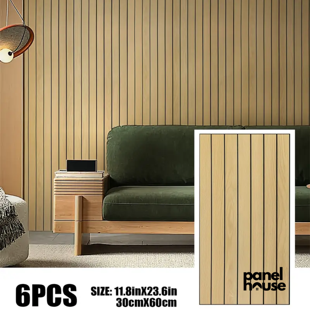 Pannelli da parete 3D a doghe in legno, autoadesivi, rimovibili, impermeabili Acquista 1, ricevi 6 pannelli Premium a soli 7£! (30cm x 60cm)