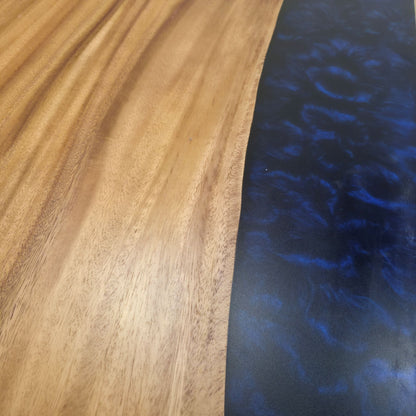 Tavolo da pranzo in noce indiano, con bordo naturale, 239 cm x 91 cm