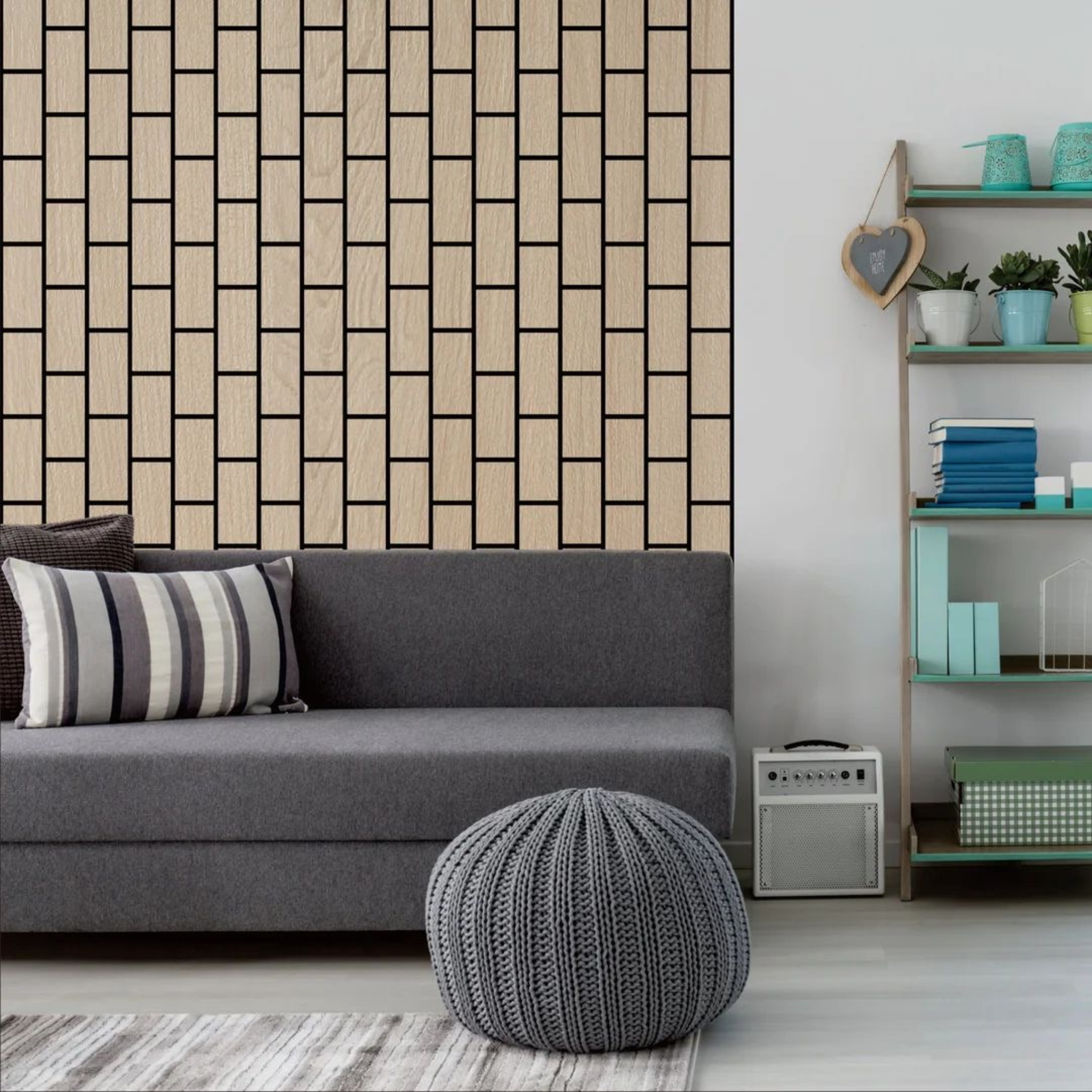 Pannello da parete con effetto mattone acustico (vari colori)